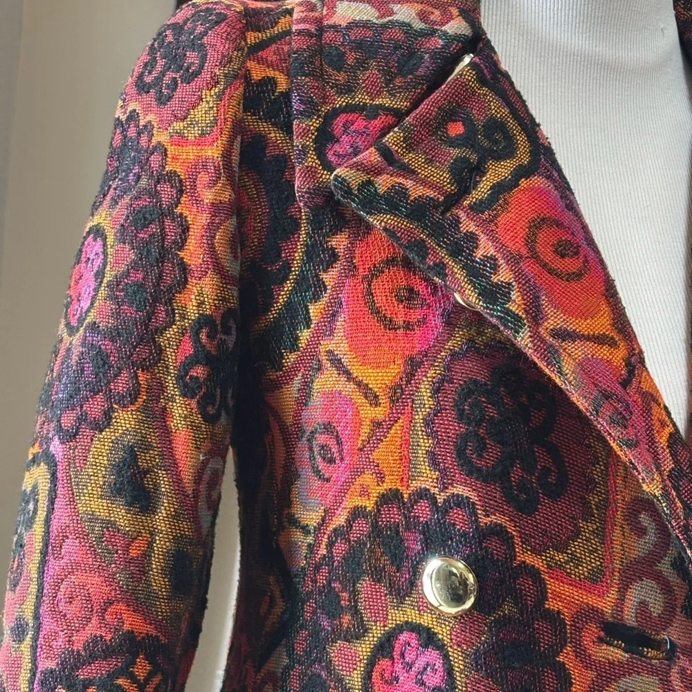 Saks Fifth Avenue Vintage Paisley Brocade Opera Coat β¨ππ§₯ - Picture 4 of 11